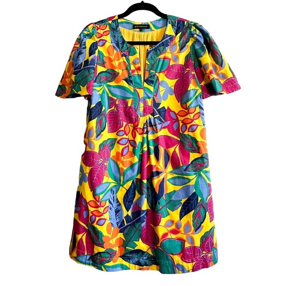 Gibson Look Cabana Tropical Floral Colorful Shift Dress Size S - Picture 1 of 14